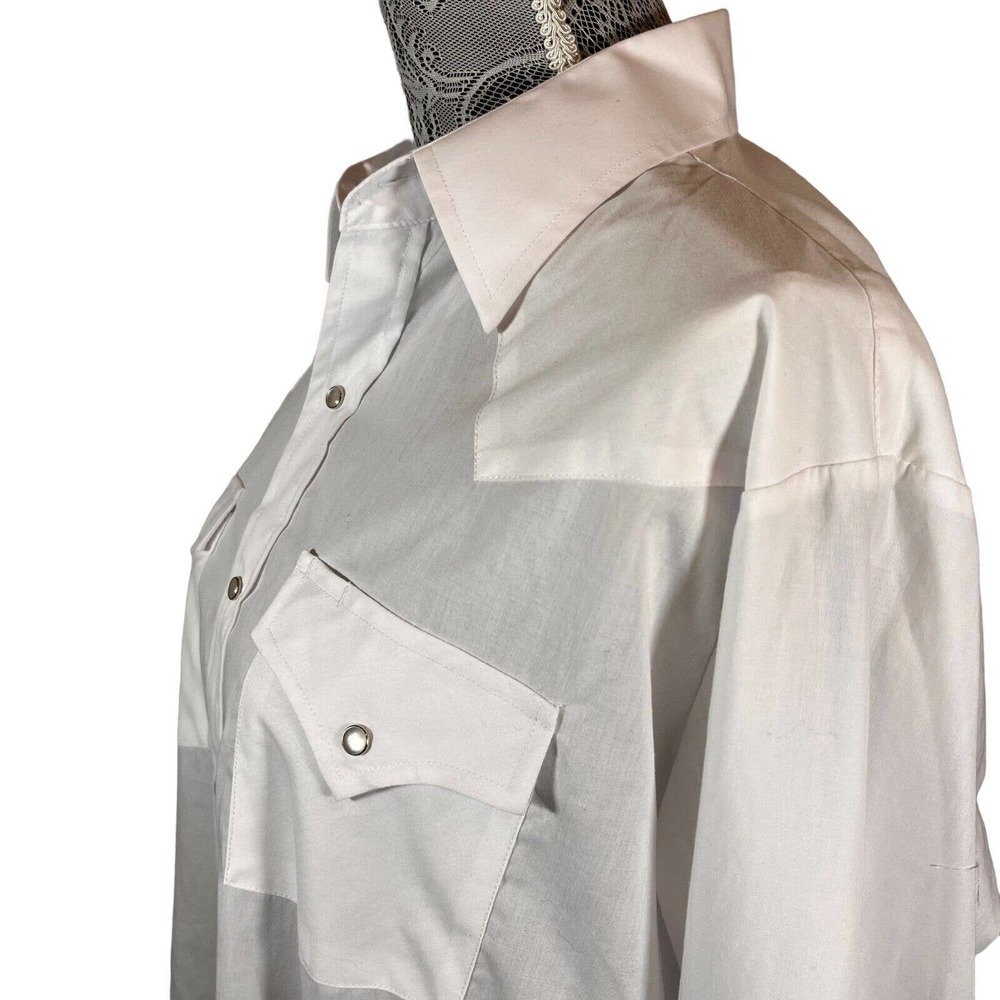 Fly Cattleman Since 1878 Men's White Western Shirt Pearl Snap Sz Large 16.5x34